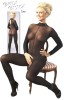 Catsuit mit Spitzenkragen
